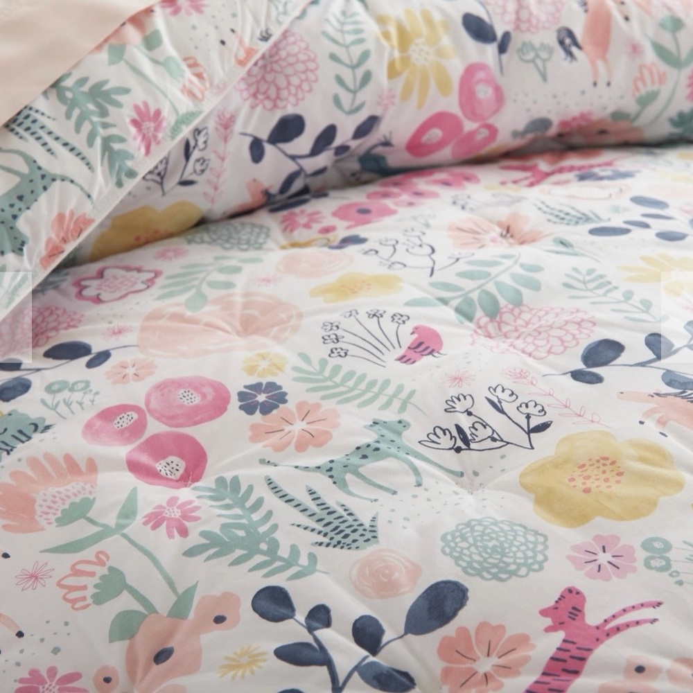 Pottery Barn Kids Sasha's Garden Floral Organic Cotton Full/Queen Duvet Cover